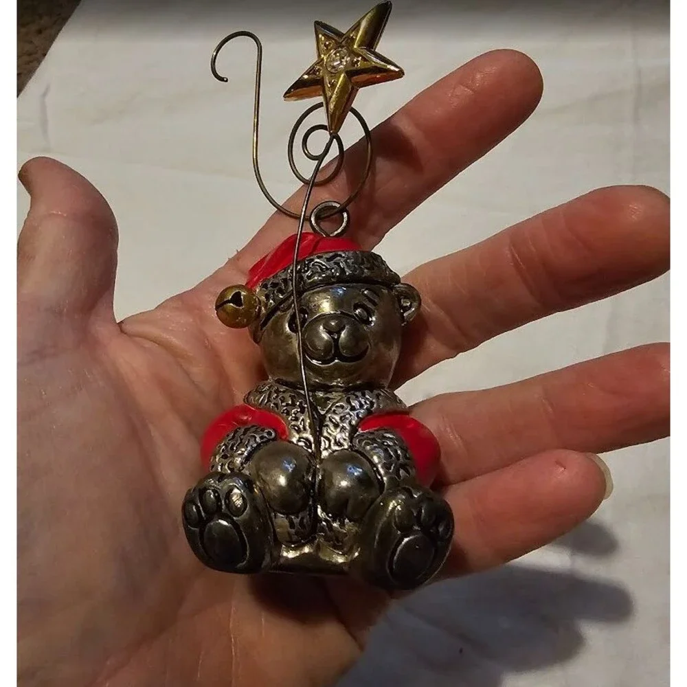 Teddy Bear Ornament Lenox Silver Plated 100th Anniversary Wish on a Star